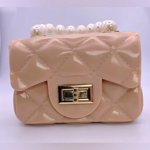 NWT Sparkle Sisters Jelly Bag w/Pearl Handle - Pink. No chain - Picture 2 of 4